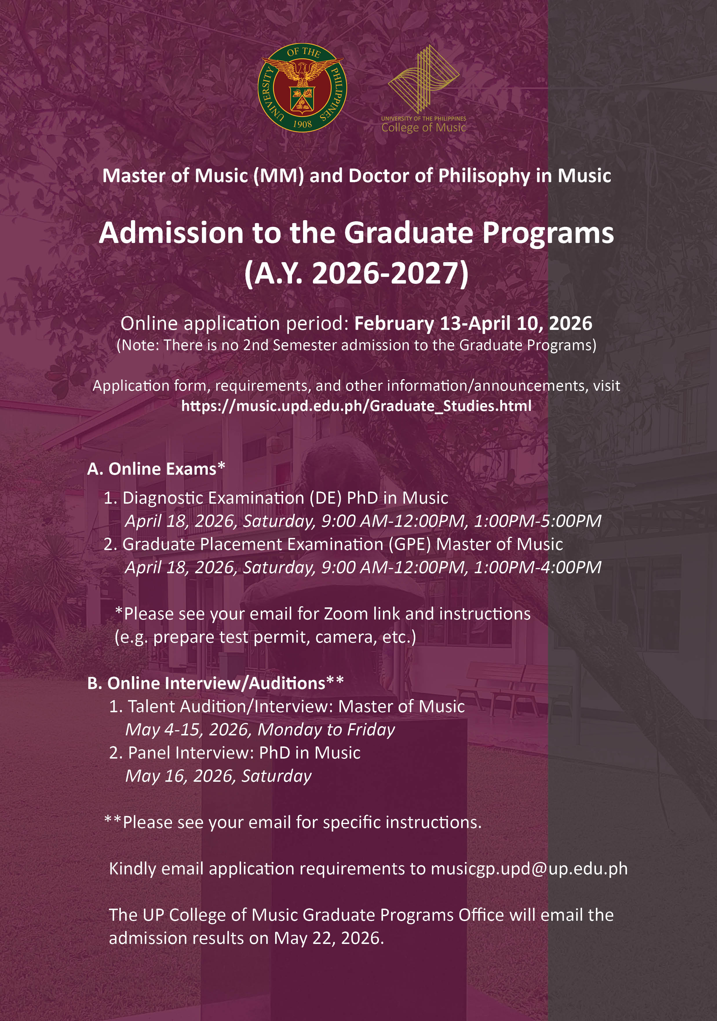 Graduate Programs Admission 2026-2027 Responsive image